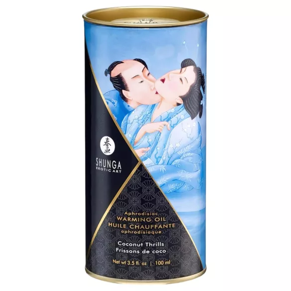 Shunga - masážní olej s hřejivým efektem - kokos - 100 ml