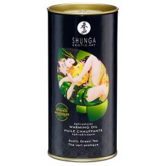Shunga - hřejivý masážní olej - zelený čaj (100 ml)