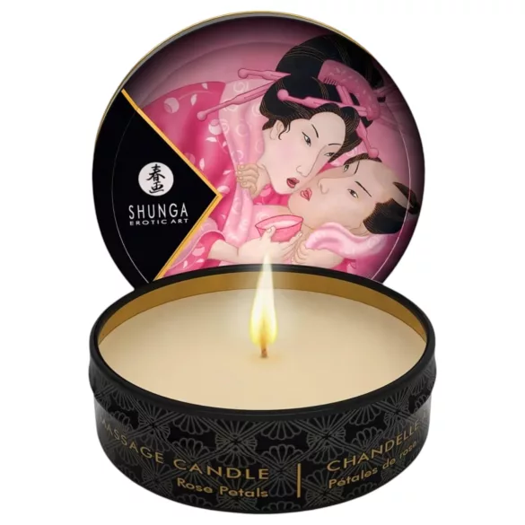 Shunga - masážní svíčka - růže - 30 ml