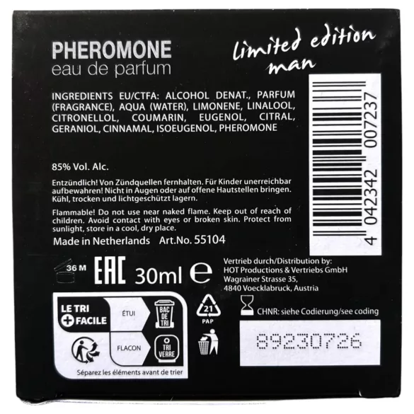 HOT - feromonový parfém pro muže - 30 ml