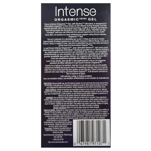 Durex Intense - stimulační intimní gel pro ženy - 10 ml