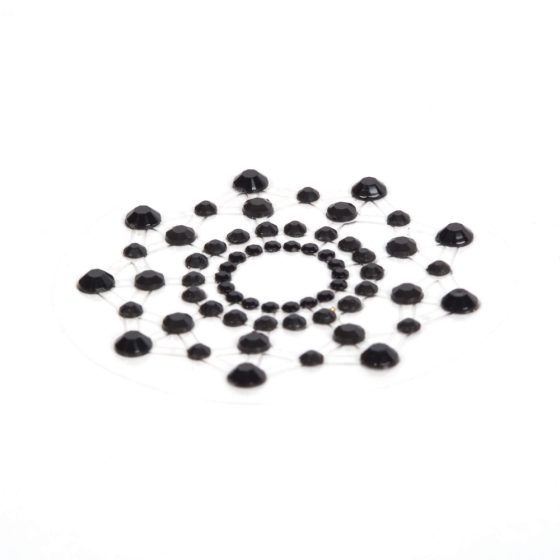 Samolepka na bradavky třpytivé diamanty (černá)