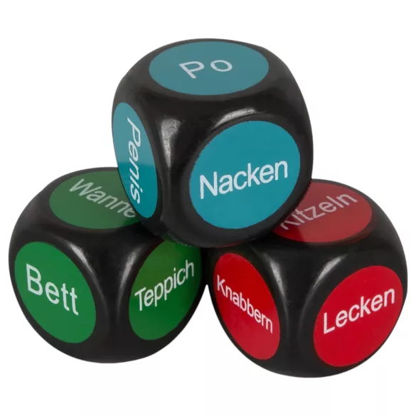 Erotické kostky - německy - 3 ks