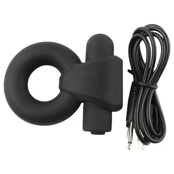Pulselock Vantr - dobíjecí vibrační penisový kroužek (černý) - 25 mm.