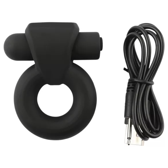 Pulselock Vantr - dobíjecí vibrační penisový kroužek (černý) - 25 mm.