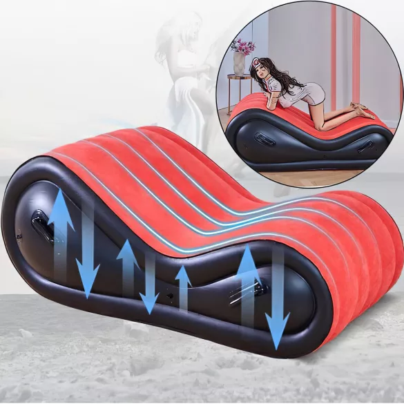 Desirel Magic Pillow - Nafukovací BDSM sexuální nábytek - s pouty (červený)