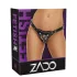 ZADO - kožený spodní popruh na připínací dildo pro BDSM (černý, S-L)