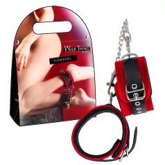 ZADO - kožená pouta na kotníky (červená)