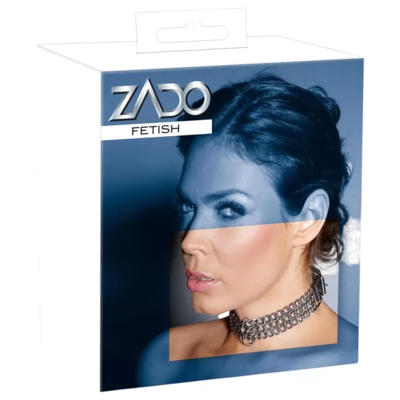 ZADO - obojek s řetězem - stříbrný