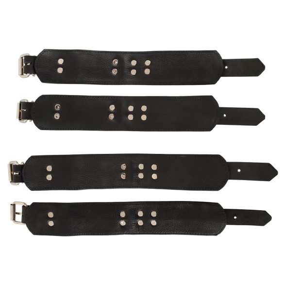 ZADO - poutací sada na postel - kůže - černá