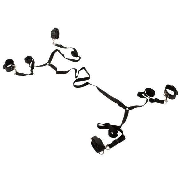 ZADO - poutací sada na postel - kůže - černá