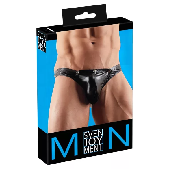 Svenjoyment - Pánské tangá se zapínáním na patentky (černé) - L