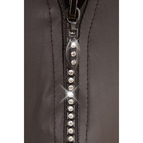 Svenjoyment - shiny men's thong with rhinestone zipper (black)