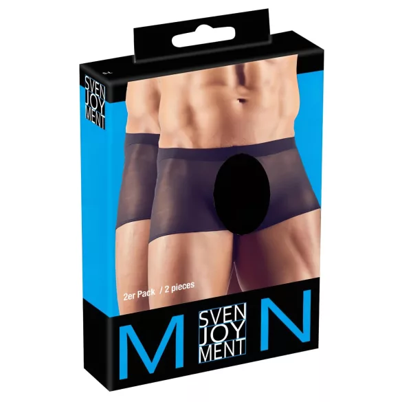 Svenjoyment - pánský průhledný boxerkový set - černý - 2 díly - S-L