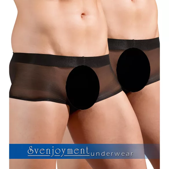 Svenjoyment - pánský průhledný boxerkový set - černý - 2 díly - S-L