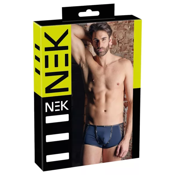 NEK - pánské boxerky - šněrování, síťované vsadky - černé, modré - L