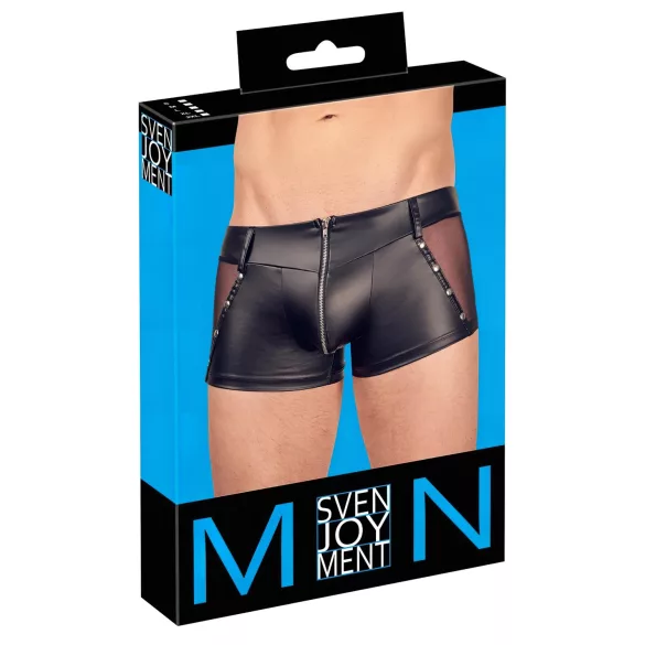 Svenjoyment - pánské lesklé boxérky - černé - XL