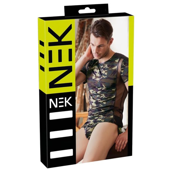 NEK - maskáčová pánská trička (zeleno-hnědá)