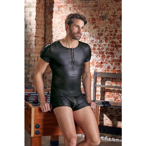 NEK - matný efekt, krátký rukáv, pánské triko (černé)