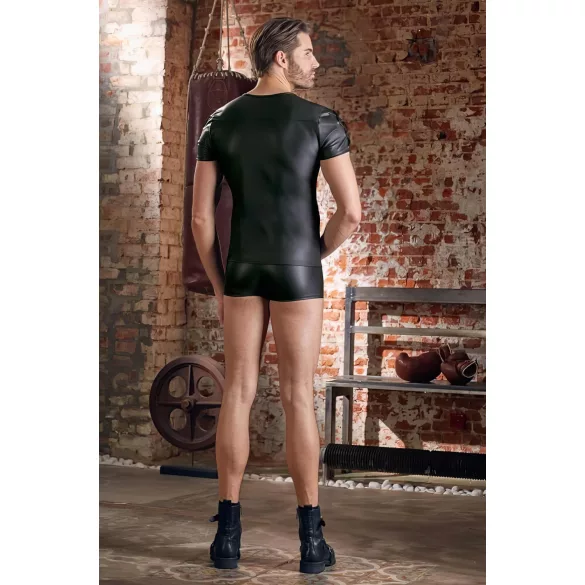 NEK - matný efekt, krátký rukáv, pánské triko (černé) - M