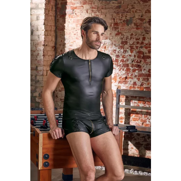 NEK - matný efekt, krátký rukáv, pánské triko (černé) - M