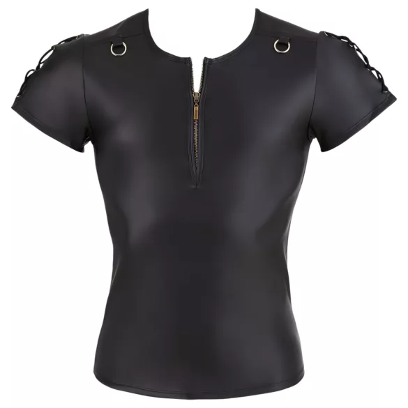 NEK - matný efekt, krátký rukáv, pánské triko (černé) - M