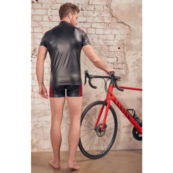 NEK - pánská bunda se zipem, červené detaily (černá) - M