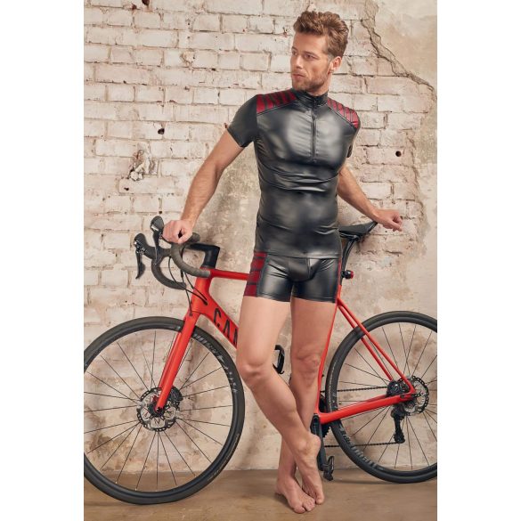 NEK - pánská bunda se zipem, červené detaily (černá) - L