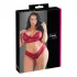 Cottelli Plus Size - podprsenka a kalhotky - jemná krajka - červená - 4XL