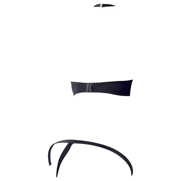 Cottelli - sada podprsenka s kovovými kroužky - černá - 80B/M