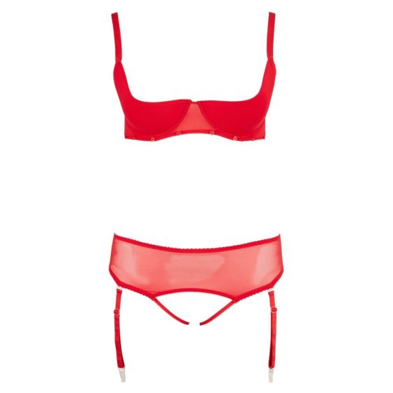 Cottelli Plus Size - variabilní dvojice spodního prádla (červená) - 95D/2XL