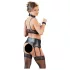Cottelli Bondage - erotická krajková souprava prádla - lesklá, 4 díly - L