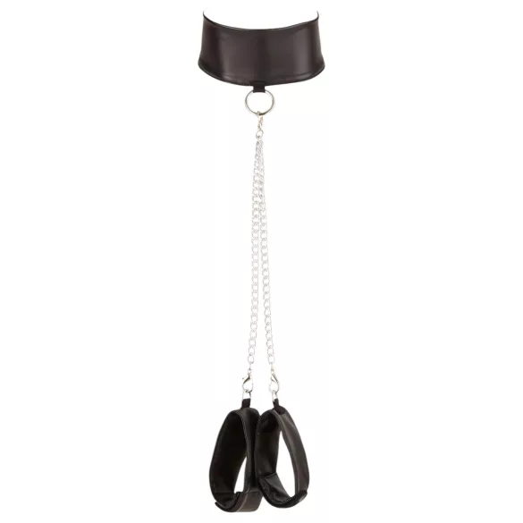 Cottelli Bondage - erotická krajková souprava prádla - lesklá, 4 díly - L