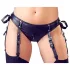 Cottelli Bondage - lesklá podprsenková souprava s pouty - černá - L
