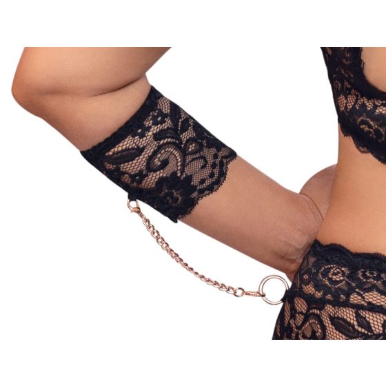 Cottelli Bondage Plus Size - krajková podprsenka (černá)