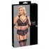 Cottelli Bondage Plus Size - krajková podprsenka sada (černá) - 3XL