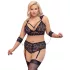 Cottelli Bondage Plus Size - krajková podprsenka sada (černá) - 3XL