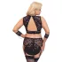 Cottelli Bondage Plus Size - krajková podprsenka sada (černá) - 3XL