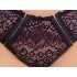 Cottelli Plus Size - průsvitný vzorovaný set podprsenky (fialový) - 2XL
