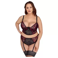   Cottelli Plus Size - nastavitelná podprsenková sada (červená)
