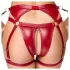 Cottelli Bondage - lesklý set podprsenky a pouta (červená) - L