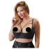Cottelli Plus Size - podprsenka s pásky a kroužky - černá