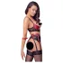 Cottelli Bondage - podprsenka s krajkou - matná červená souprava - M