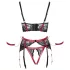 Cottelli Bondage - podprsenka s krajkou - matná červená souprava - M
