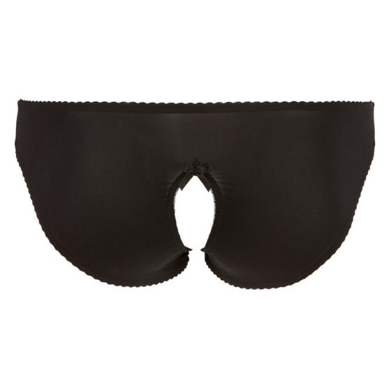 Cottelli Plus Size -  Krajkované, otevřené kalhotky (černé) - 4XL