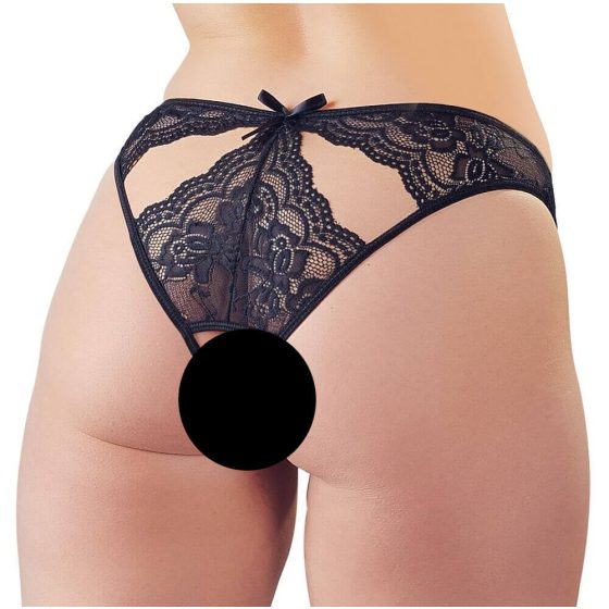 NO:XQSE - otevřené dámské kalhotky s výstřihy (černé)