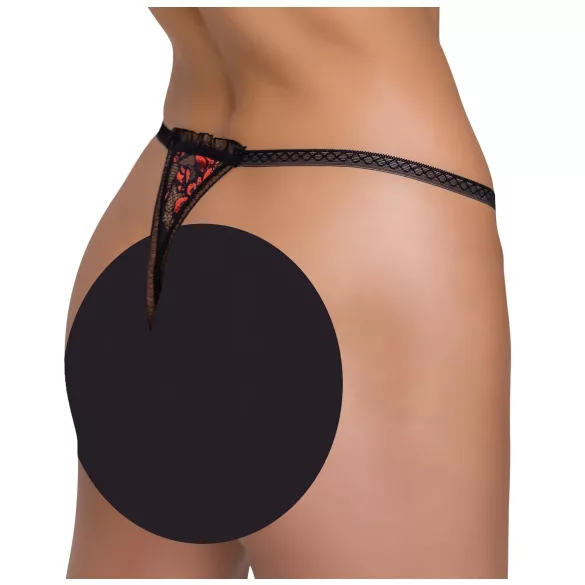 Cottelli - luxus dámské tanga - růže a perly - černá