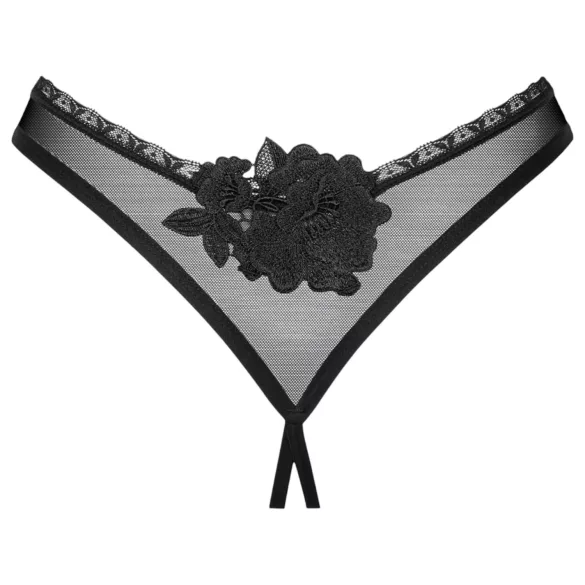 Obsessive - otevřené tanga - černá - XL/XXL