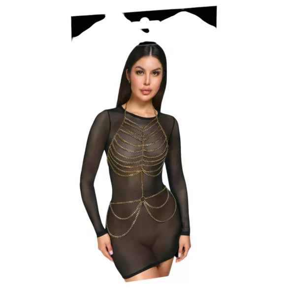 Cottelli - tělový postroj s řetízky - zlatá