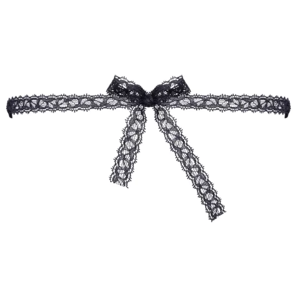 Cottelli - krajková maska na oči - vyšívaná černá